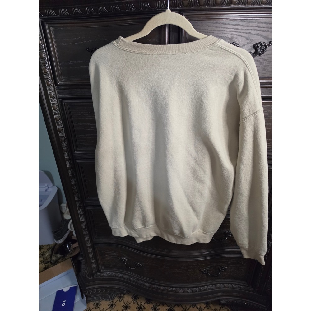 Gildan God Is Good All The Time Floral Graphic Sweatshirt Beige Large - Picture 3 of 4